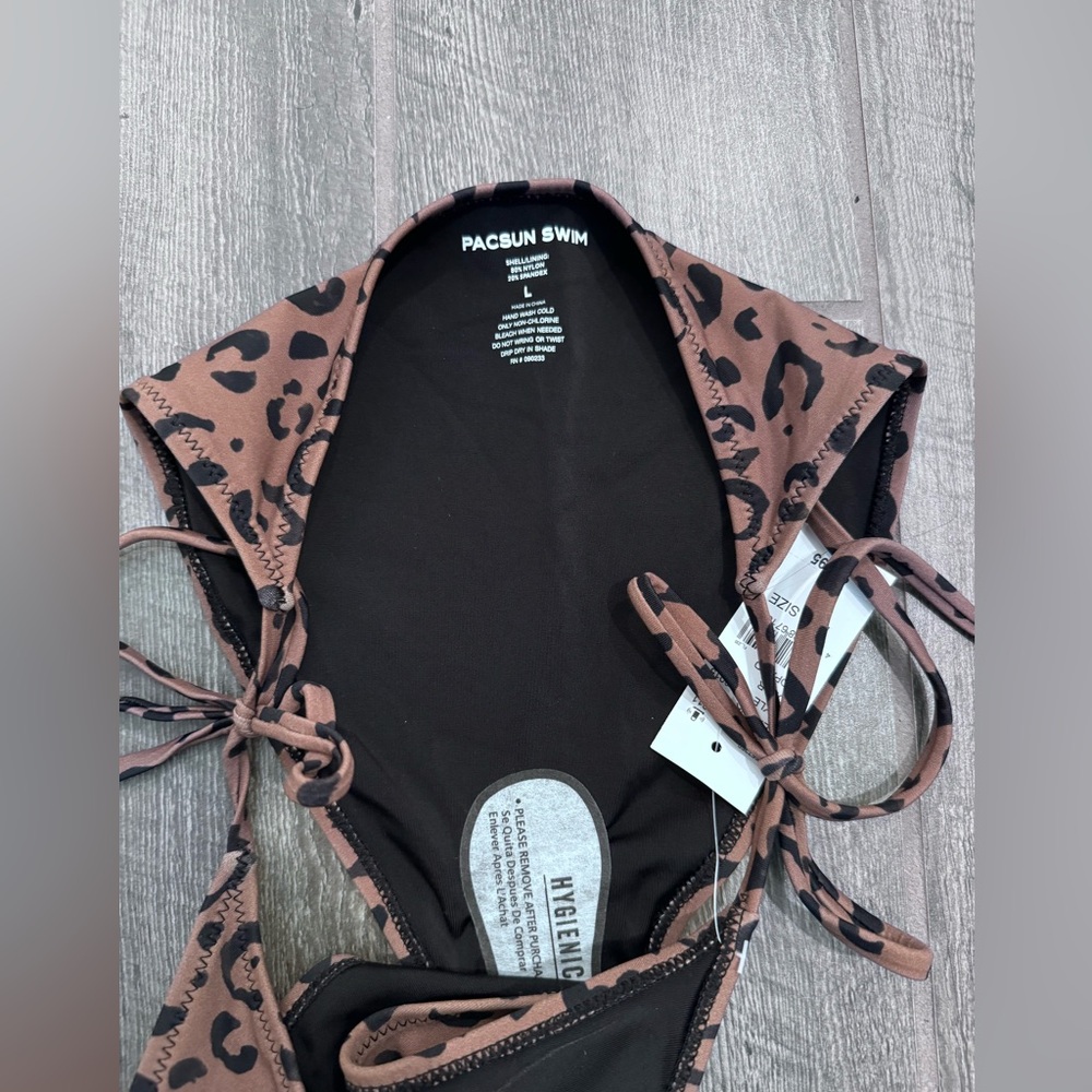 NWT PacSun Leopard Jasmin High Cut Side Tie Bikini Bottom Size‎ Large - Picture 6 of 6
